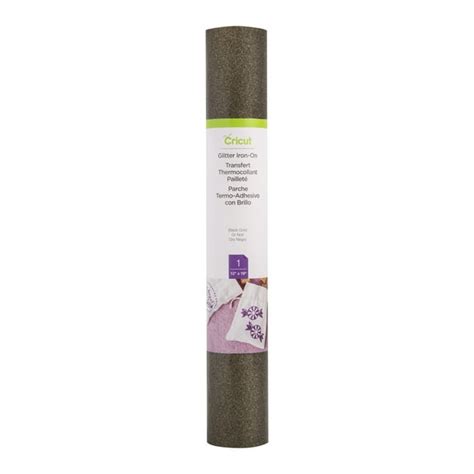Cricut Glitter Iron-On 30x48cm (Black Gold); 1 roll 12 in. x 19 in. Glitter Iron-on; Ideal for T-shirts, team or club wear, bags, aprons, home decor, and more!; Use with all Cricut® cutting machines